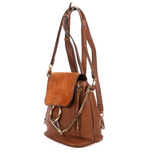 Chloé Mini Faye Backpack Bag  en  marrón Cuero de ternero