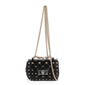 Valentino Mini Rockstud Spike Crossbody Mini en  negro Cuero de becerro