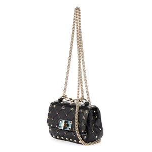 Valentino Mini Rockstud Spike Crossbody Mini en  negro Cuero de becerro