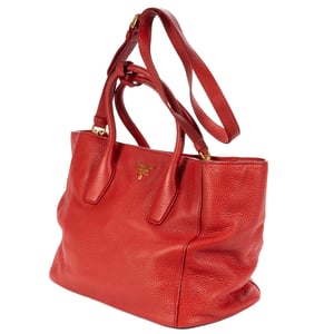 Prada Open Tote  en  rojo Cuero de ternero
