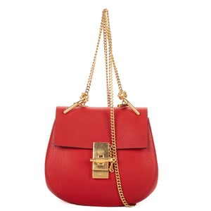 Chloé Drew Crossbody Bag Mini en  rojo Cuero de ternero