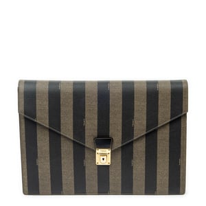 Fendi Envelope Document Case  en  caqui Lienzo recubierto