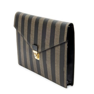 Fendi Envelope Document Case  en  caqui Lienzo recubierto