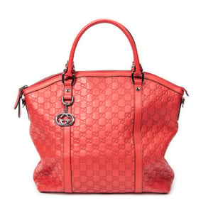 Gucci Medium Dome Top Handle  en  Red Cuero de ternero