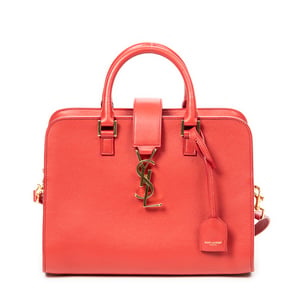 Yves Saint Laurent Baby Monogram Cabas  en  rojo Cuero de ternero