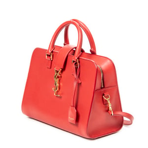 Yves Saint Laurent Baby Monogram Cabas  en  rojo Cuero de ternero