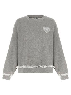 Sudadera de Algodón Orgánico Ganni Gris