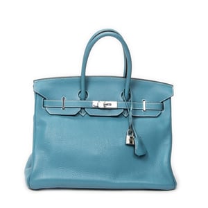 Hermès Birkin Retourne 35 en  Blue Cuero de ternero