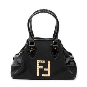 Fendi Small Du Jour Tote  en  negro Lienzo