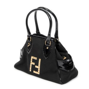Fendi Small Du Jour Tote  en  negro Lienzo