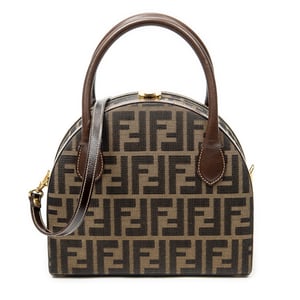Fendi Vintage Half Moon Vanity Bag  en  marrón Lienzo