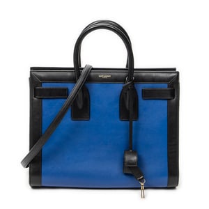 Yves Saint Laurent Small Sac de Jour  en  Blue Cuero de ternero