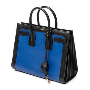 Yves Saint Laurent Small Sac de Jour  en  Blue Cuero de ternero