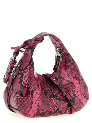 Bolso de mano de poliéster reciclado fucsia Ganni