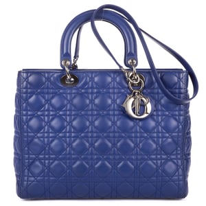 Dior Large Lady Dior Large en  Blue Cuero de ternero