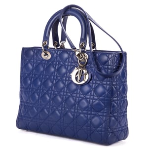 Dior Large Lady Dior Large en  Blue Cuero de ternero