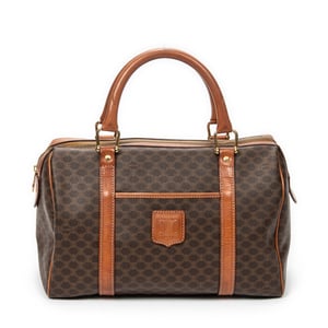 Celine Vintage Small Boston  en  marrón Lienzo recubierto