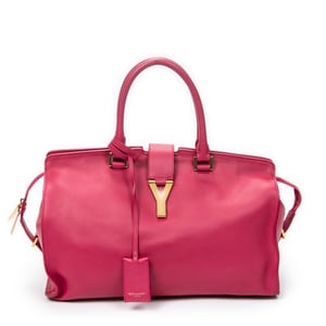 Yves Saint Laurent Medium Classic Y Cabas  en  rosa Cuero de ternero