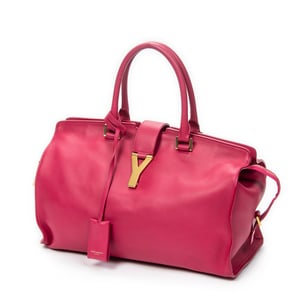 Yves Saint Laurent Medium Classic Y Cabas  en  rosa Cuero de ternero
