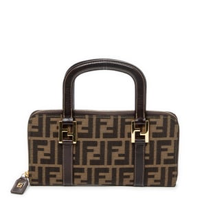 Fendi Top Handle Zip Wallet  en  marrón Lienzo