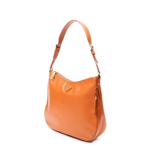 Prada Zip Hobo  en  naranja Cuero de ternero