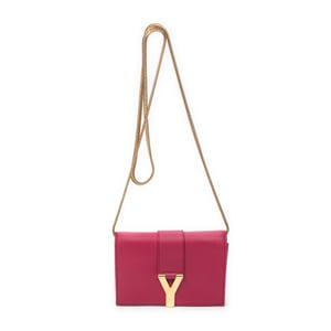 Yves Saint Laurent Mini Chyc Flap Crossbody  en  rosa Cuero de ternero