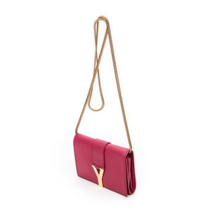 Yves Saint Laurent Mini Chyc Flap Crossbody  en  rosa Cuero de ternero