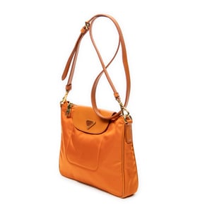 Prada Small Zip Crossbody  en  naranja Lienzo
