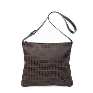 Fendi Flat Messenger  en  marrón oscuro Lienzo
