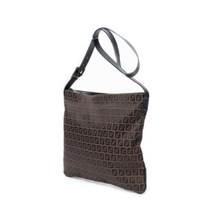 Fendi Flat Messenger  en  marrón oscuro Lienzo