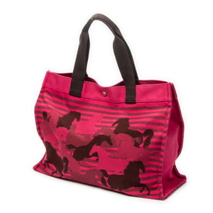 Hermès Chevaux En Camouflage Beach Bag  en  rosa Lienzo