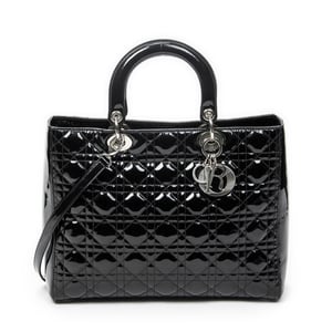 Dior Large Lady Dior Zip  en  negro Cuero de ternero
