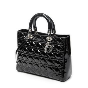 Dior Large Lady Dior Zip  en  negro Cuero de ternero
