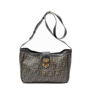 Fendi Buckle Crossbody  en  marrón Lienzo recubierto