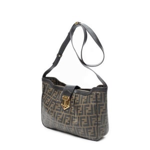 Fendi Buckle Crossbody  en  marrón Lienzo recubierto