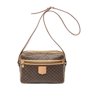 Celine Zip Crossbody  en  marrón Lienzo recubierto