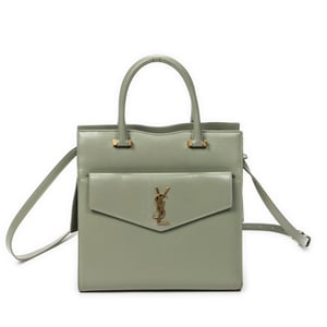 Yves Saint Laurent Small Uptown Tote  en  verde claro Cuero de ternero