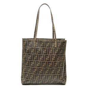 Fendi Vertical Open Tote  en  Brown Lienzo recubierto