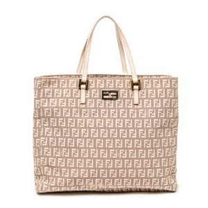 Fendi Small Square Shopping Tote  en  rosa Lienzo