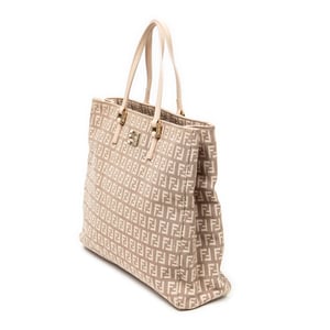Fendi Small Square Shopping Tote  en  rosa Lienzo