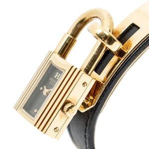 Hermès Kelly Watch  en  negro Cuero de becerro
