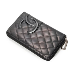 Chanel Cambon Ligne Zip Organizer Wallet  en  negro Cuero de ternero