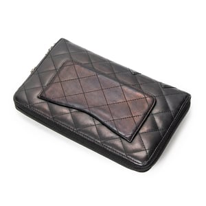 Chanel Cambon Ligne Zip Organizer Wallet  en  negro Cuero de ternero