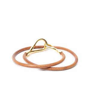 Hermès Jumbo Hook Double Tour Bracelet  en  marrón Cuero de ternero