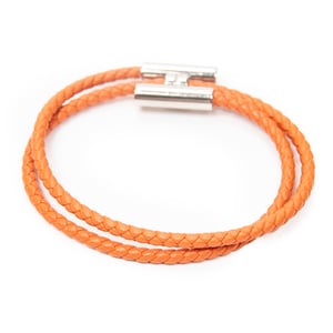 Hermès Tournis Tresse Bracelet  en  naranja Cuero de ternero