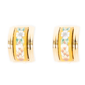 Hermès Enamel Clip On Earrings  en  amarillo Acero inoxidable sin níquel
