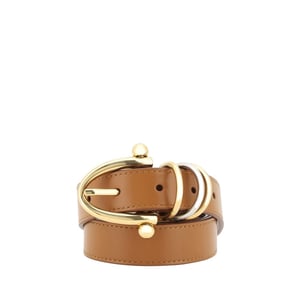 Cinturón Regular Bos Taurus de Cuero de Ternera Beige Chloé
