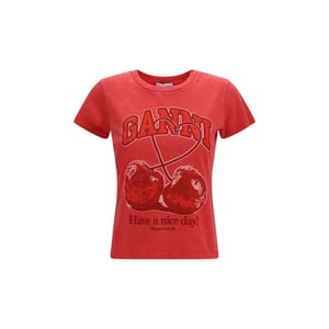 Camiseta de algodón multicolor Ganni