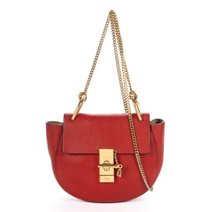 Chloé Drew Crossbody Bag Mini en  Red Cuero de ternero