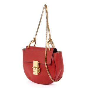 Chloé Drew Crossbody Bag Mini en  Red Cuero de ternero